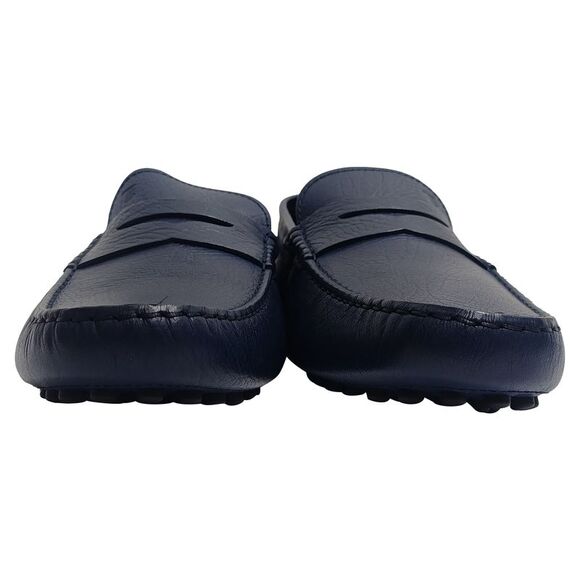 Tod's Gommino Penny Driving Loafers in Navy Blue Calf Leather - Picture 5 of 8